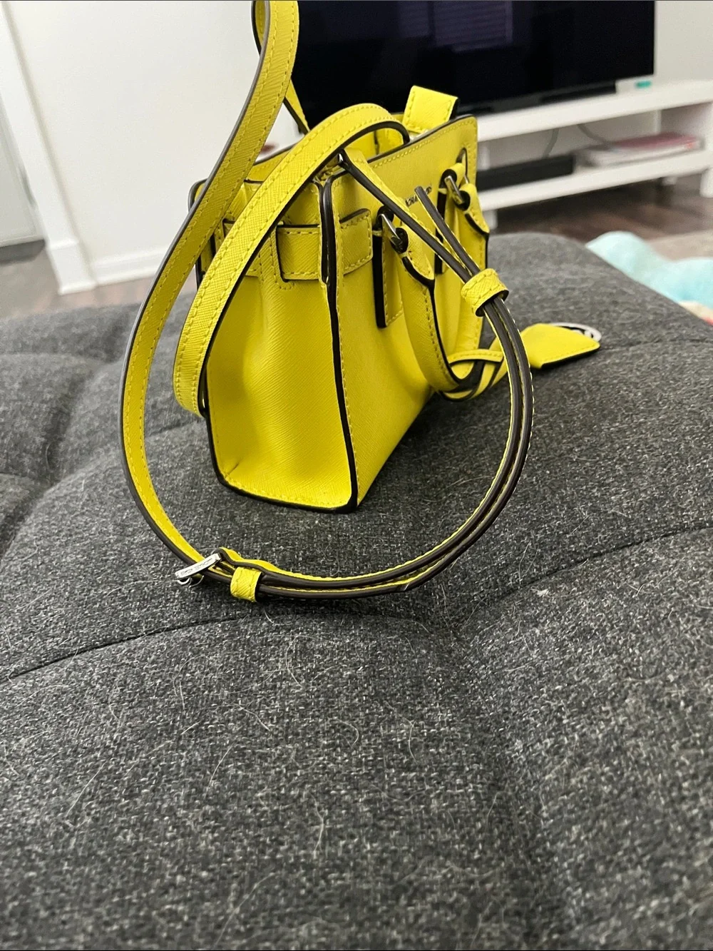 Michael Kors Lemon Yellow Mini Saffiano Leather Satchel